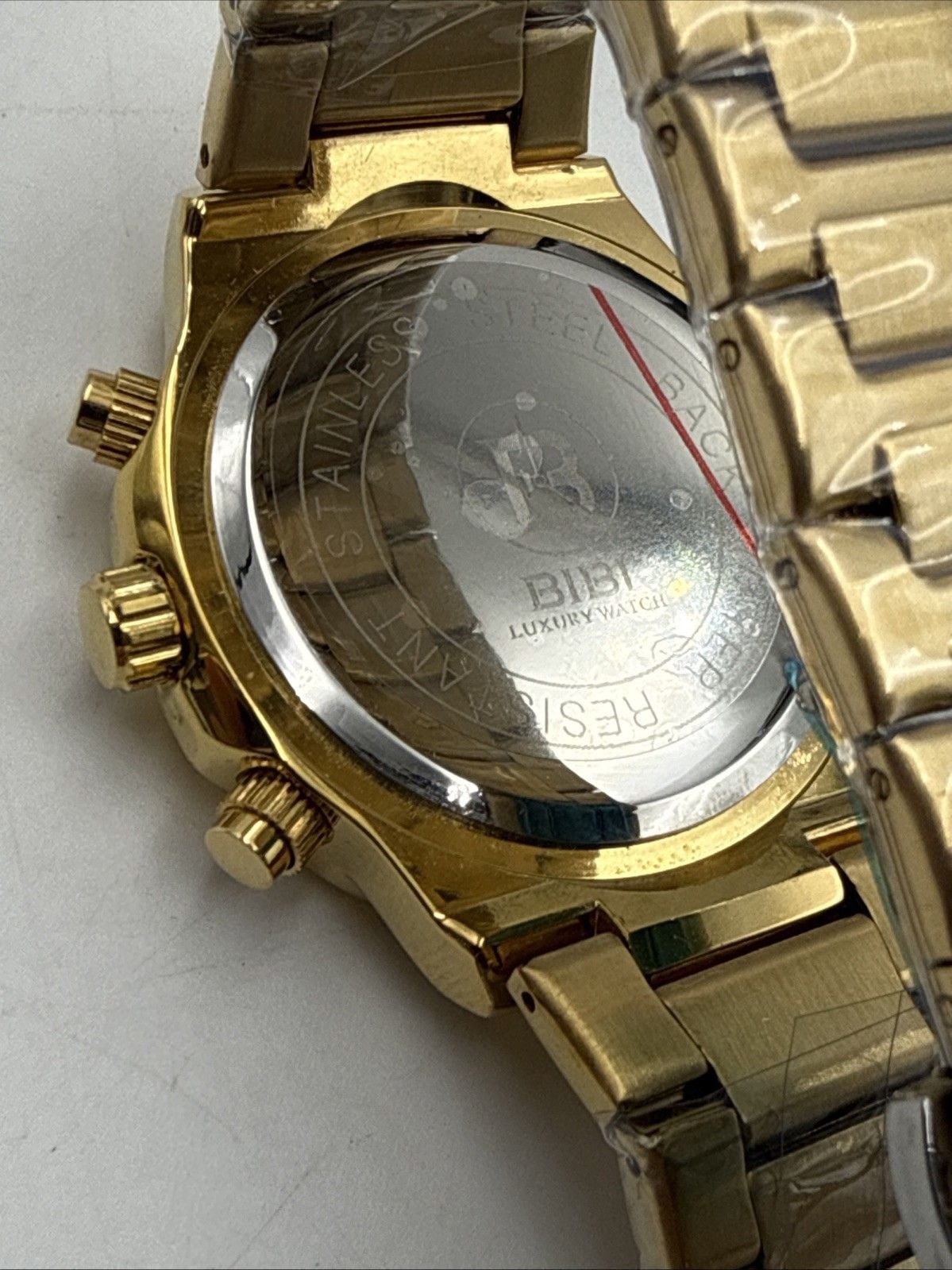 🔥 BIBI MEN’S GOLD TONE WATCH B0238 WHITE DIAL QUARTZ DATE NEW IN BOX 🔥 4