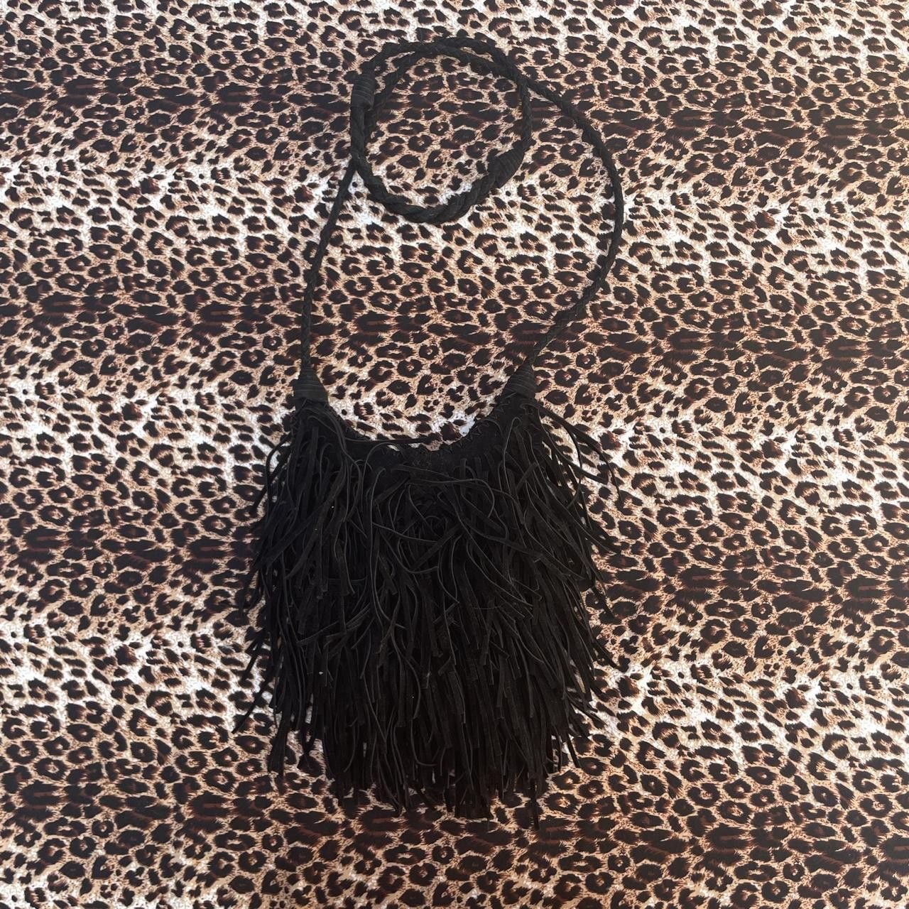 y2k black western fringe purse 4