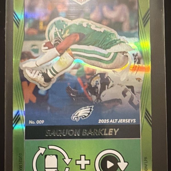 2025 Uno Elite - Alt Jerseys Saquon Barkley #009 Green Foil