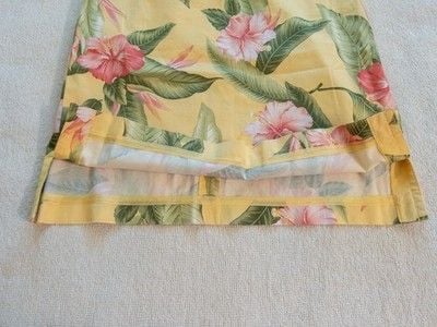 Tommy Bahama Stretch Skirt Size 10 Yellow Tropical Hibiscus Floral Palm Leaf 19" 7