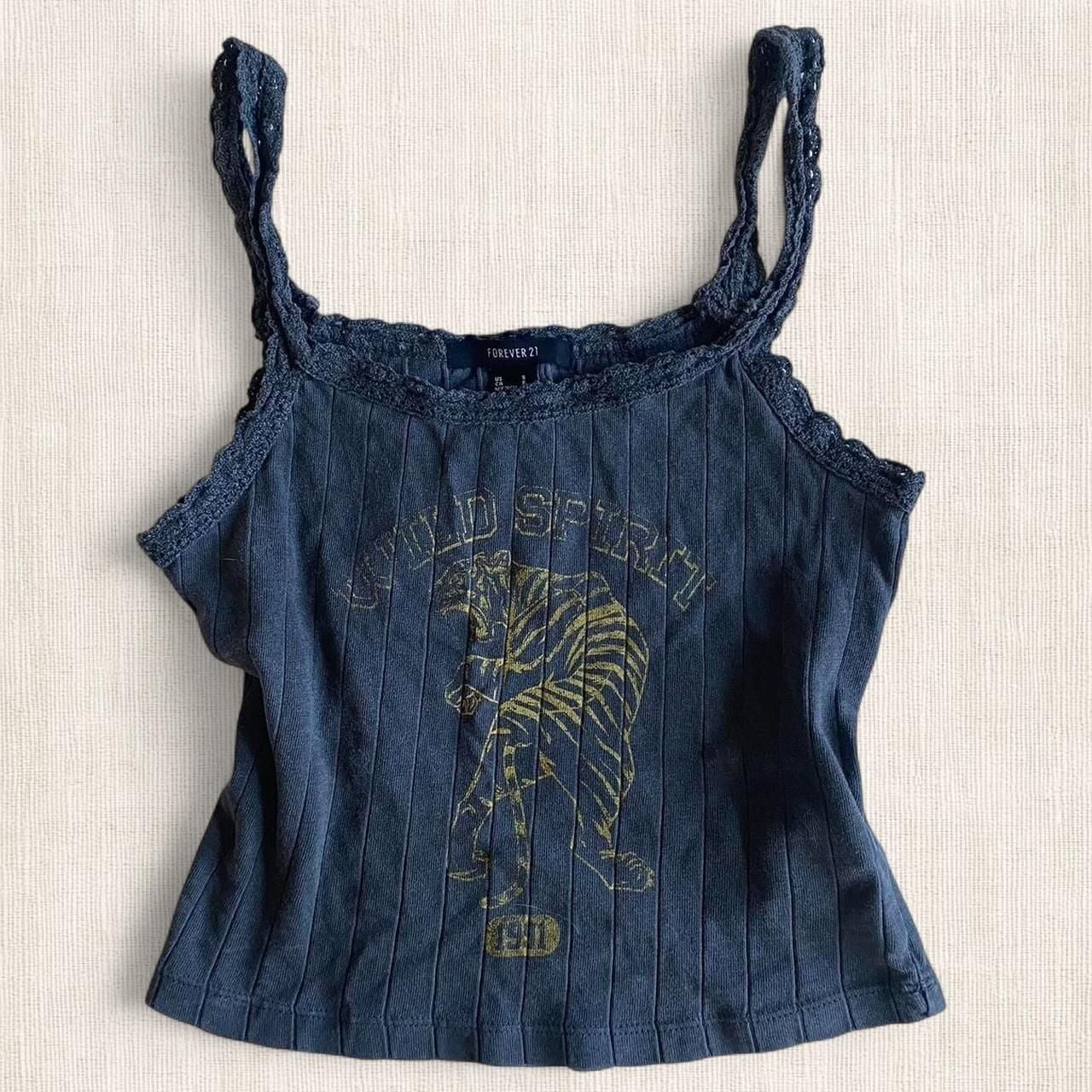 Forever 21 Wild Spirit Tiger Graphic Ribbed Tank Top 2