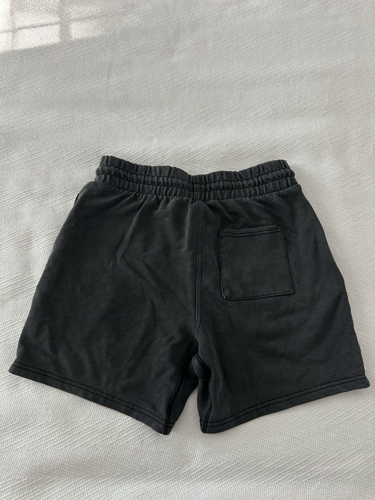 Men's M Gray Solid Cotton Knit Athletic Shorts 7