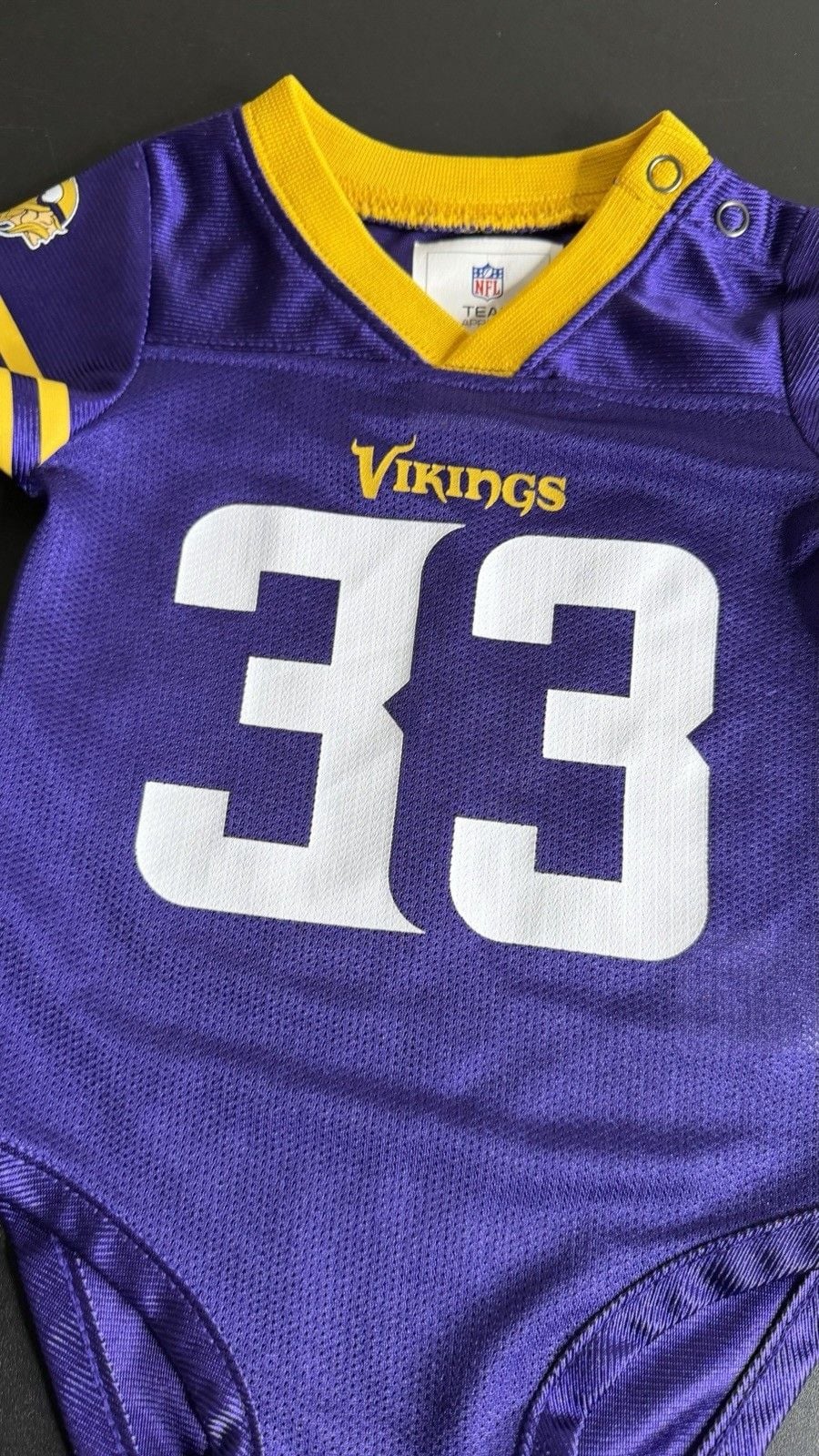 NFL Team Apparel Kids Minnesota Vikings #33 Cook Baby Bodysuit 3-6M Purple 3