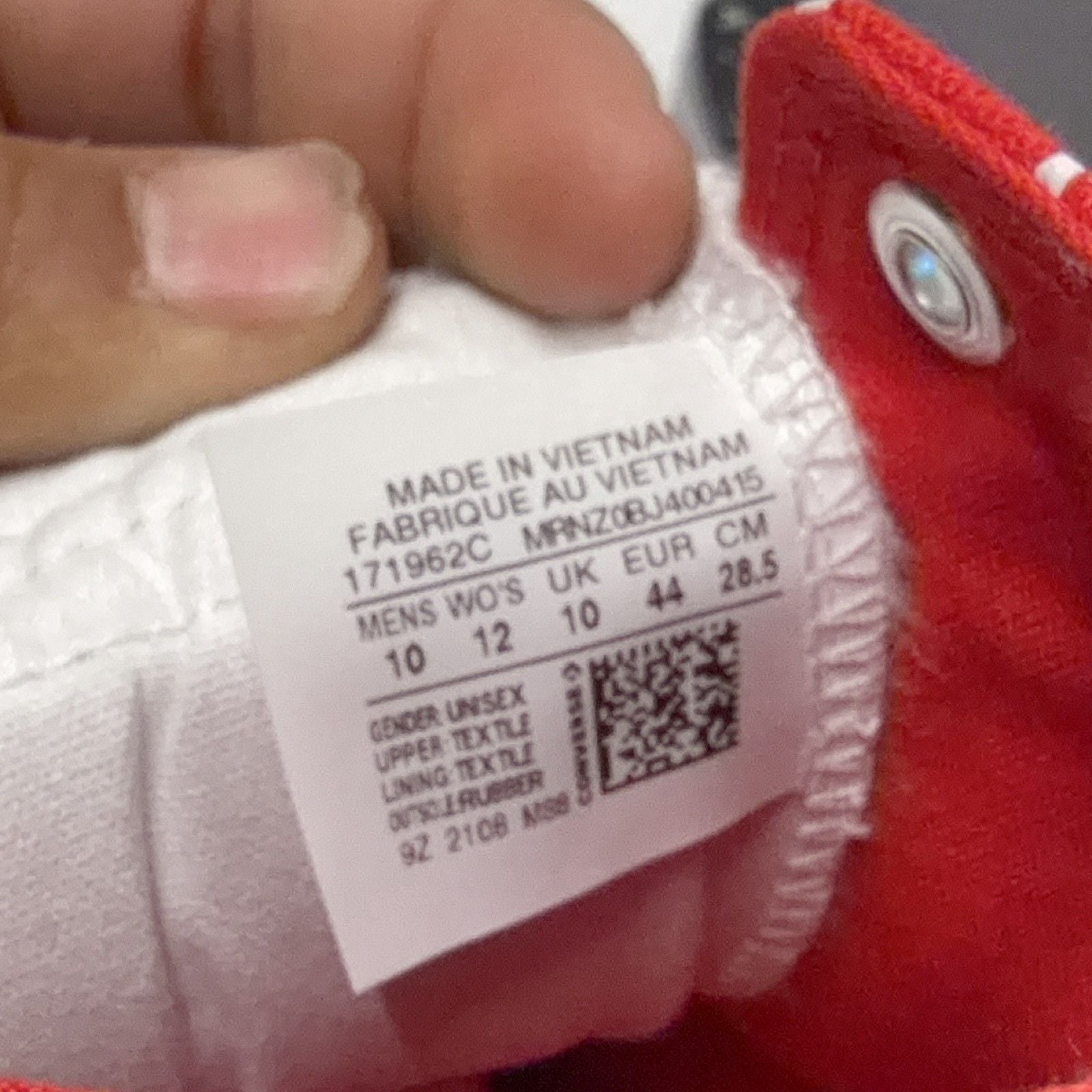 Converse Chuck Taylor All Star High Top Sneakers Red Unisex Size 10 171962C 9