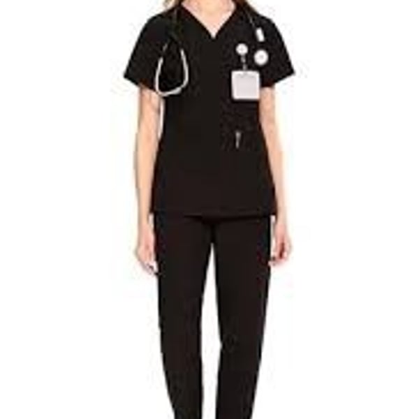 Scrubs for Women Set - Stretch V-Neck Scrub Top & Jogger Pant with 8 Pockets