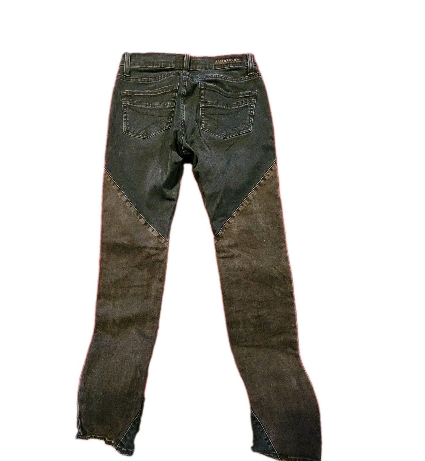 Rock & Republic Women's Skinny Black Denim Jeans Stretch 5-Pocket Size 8 5