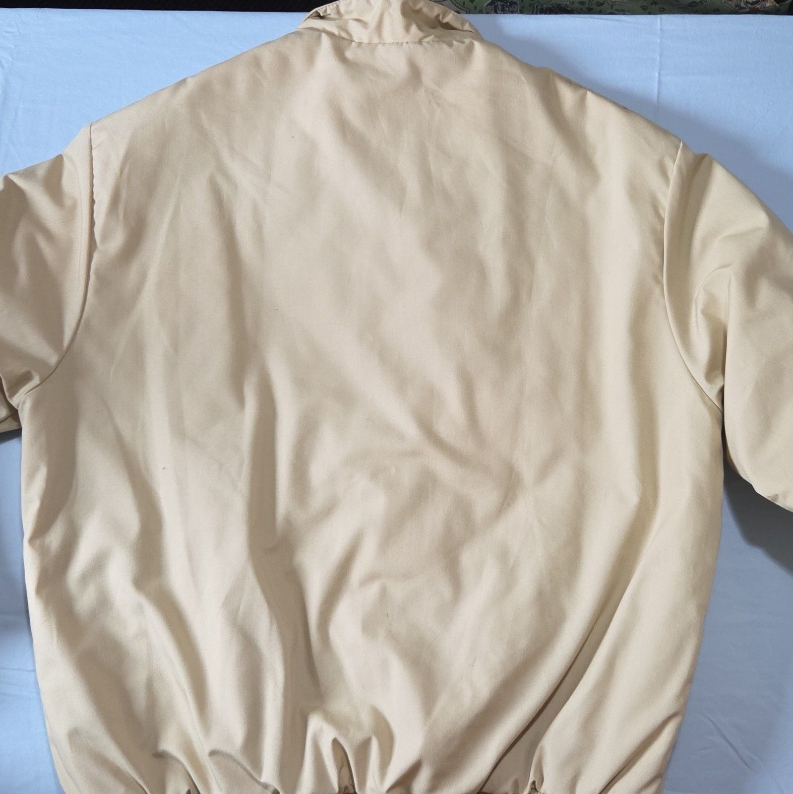King Louie Beige Lined Bomber Jacket Nutrena Feeds Cow Embroidered Logo Size L 13