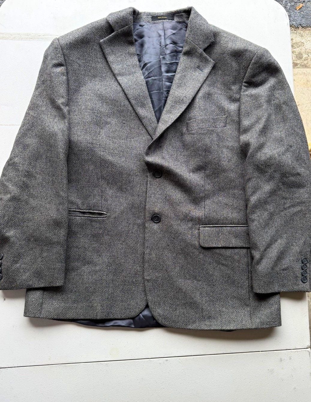 Lord West Men's Gray Tweed Lambswool Blazer 2-Button Single-Breasted 42R 2