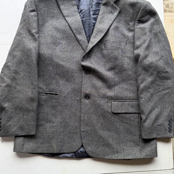 Lord West Men's Gray Tweed Lambswool Blazer 2-Button Single-Breasted 42R