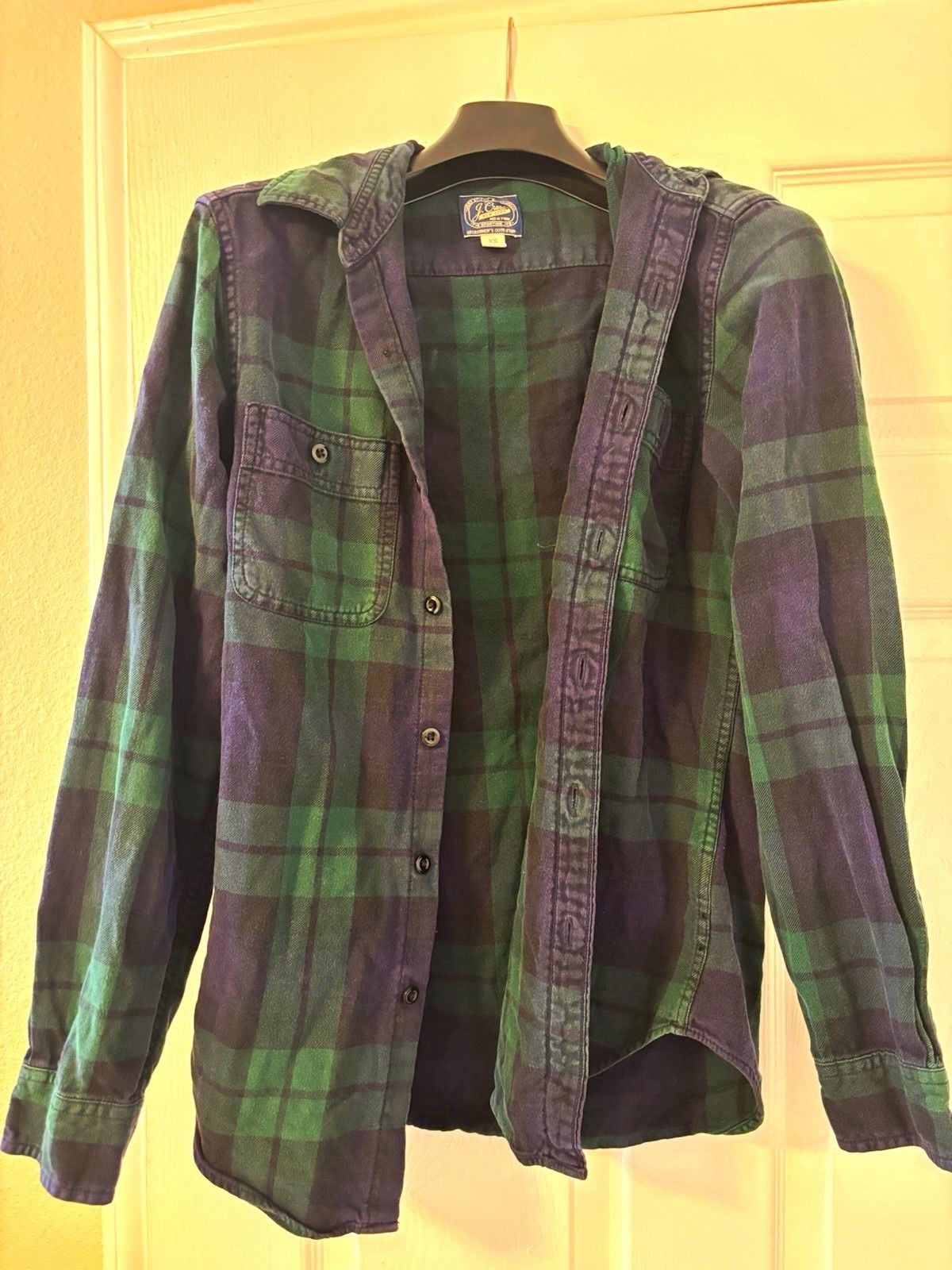J.Crew Men’s XS Green/Blue Plaid Long Sleeve Button-Up Shirt 2
