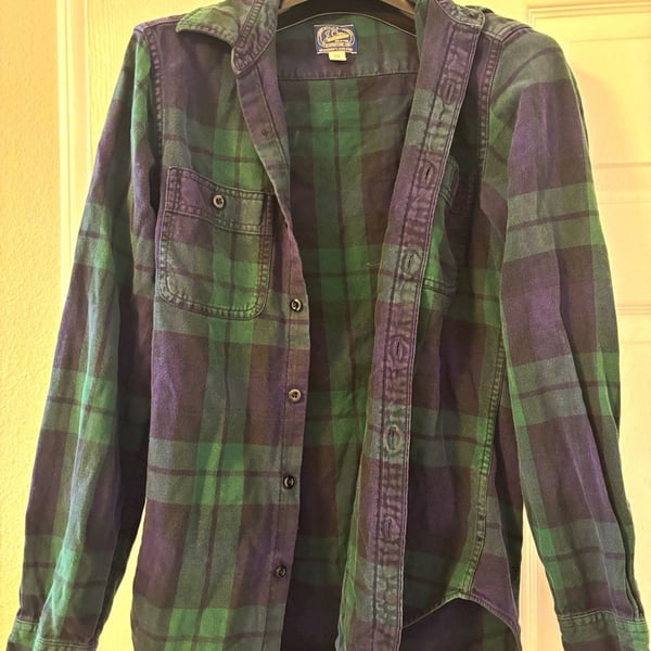 J.Crew Men’s XS Green/Blue Plaid Long Sleeve Button-Up Shirt