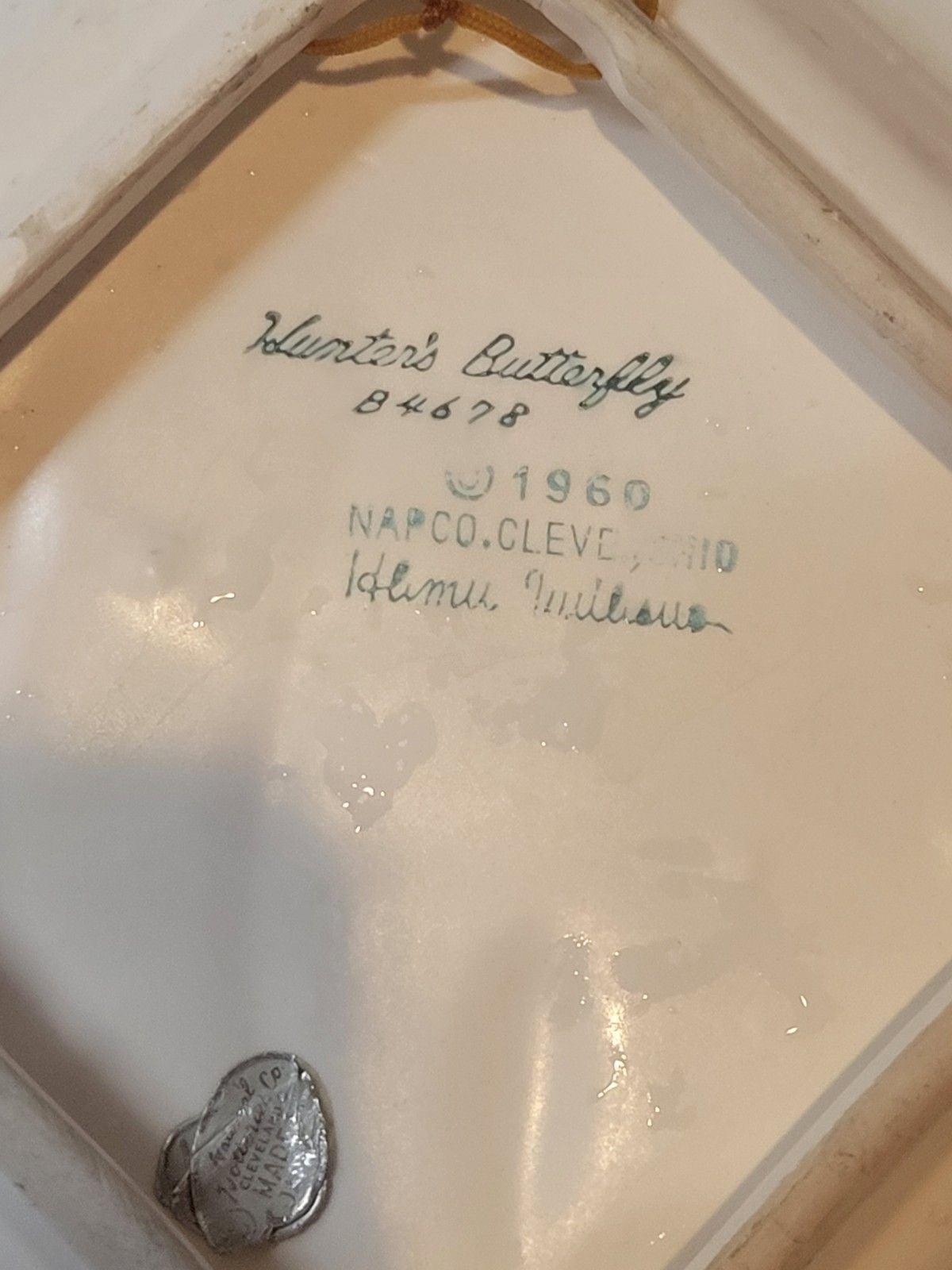 Vintage Napco 1960 Monarch Butterfly Trinket Dish 9