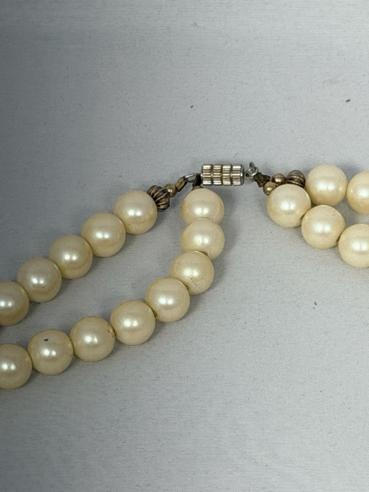 Vtg Mother Of Pearl Carved Bird Statement Necklace Faux Pearl Coral Multi Strand 8