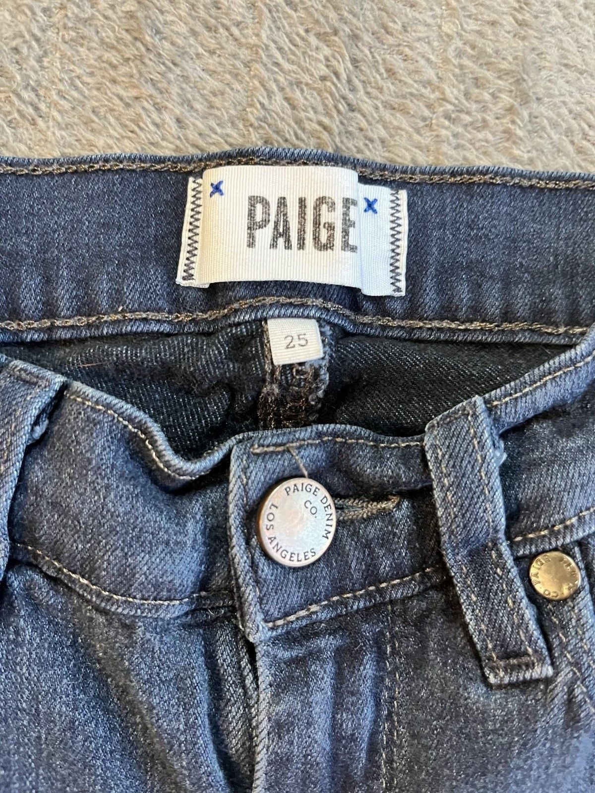 Women’s PAIGE Verdugo Ultra Skinny Jeans Dark Blue Denim Size 25 Rocker Slim 4