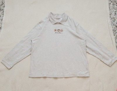 Vintage Fall Autumn Leaves Acorn Embroidery Mock Collar Sweatshirt Large Cotton 10
