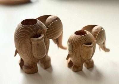 Vintage Hand Carved Wooden Toothpick Holders Mid Century Modern MCM 5