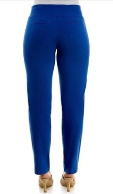 Zac & Rachel Women's Millennium Fabric - Slim Leg Pull-On Pant Blue- Size 14PS 5