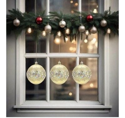✨ 6-Piece Gold & Silver Glitter Christmas Ornaments ✨ 3