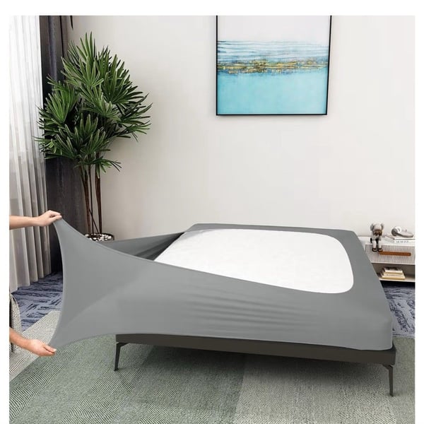Box Spring Cover Queen Size - Jersey Knit & Stretchy Wrap Around 4 Sides Bed Ski