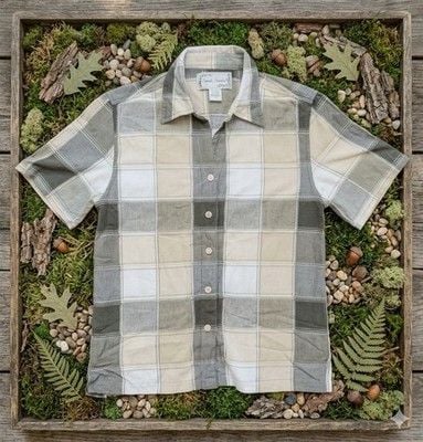Sarah Bentley Shirt Women M Medium Plaid Button Up Short Sleeve Cotton Blend 2