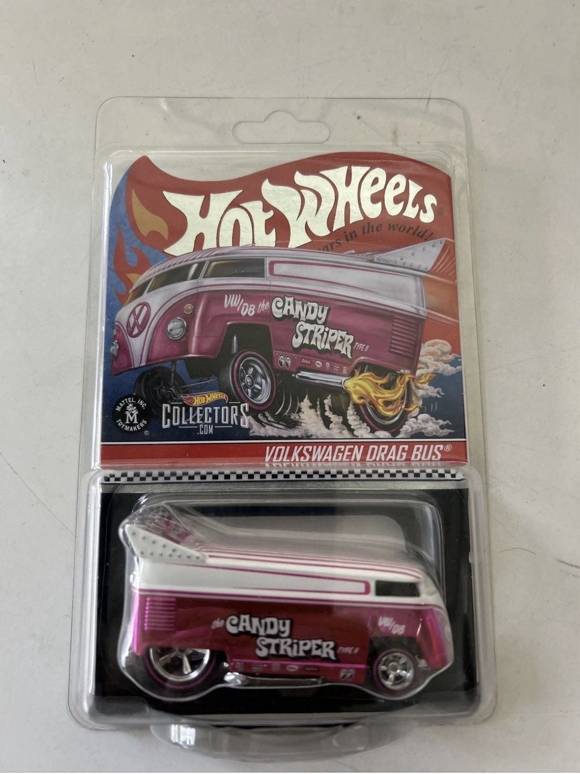 Pink logo! Hot Wheels RLC 2020 Volkswagen Drag Bus Candy Striper #5480/20000 NIP 3