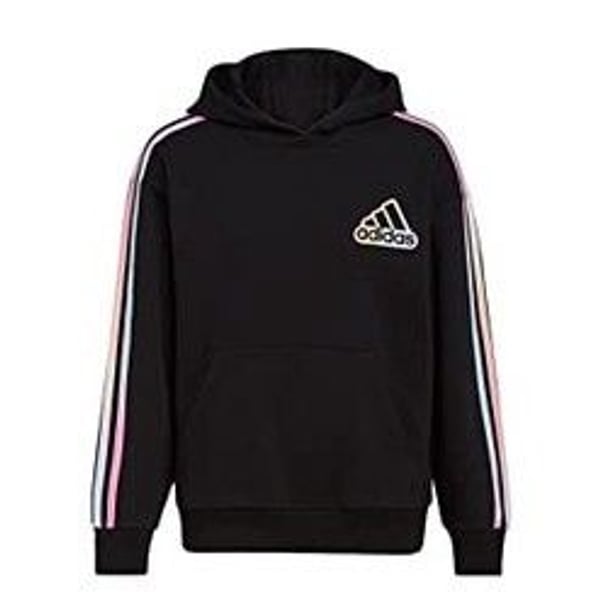 adidas Boys 8-20 Allover Print Fleece Hoodie (regular, Black)