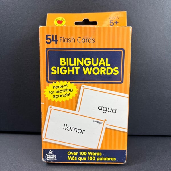 Carson Dellosa Education Bilingual Spanish Sight Words Flash Cards Kindergarten