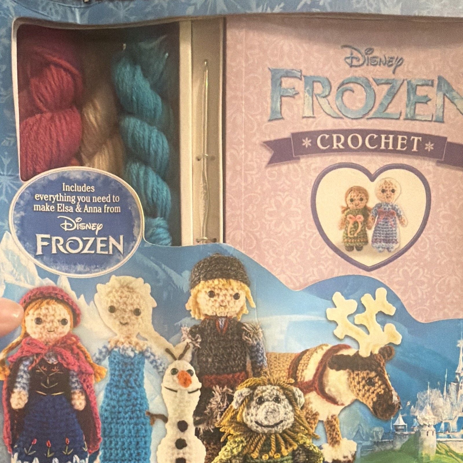 Disney Frozen Crochet Kit w/ Yarn, Hook & 12 Step-by-Step Illustrated Patterns 4