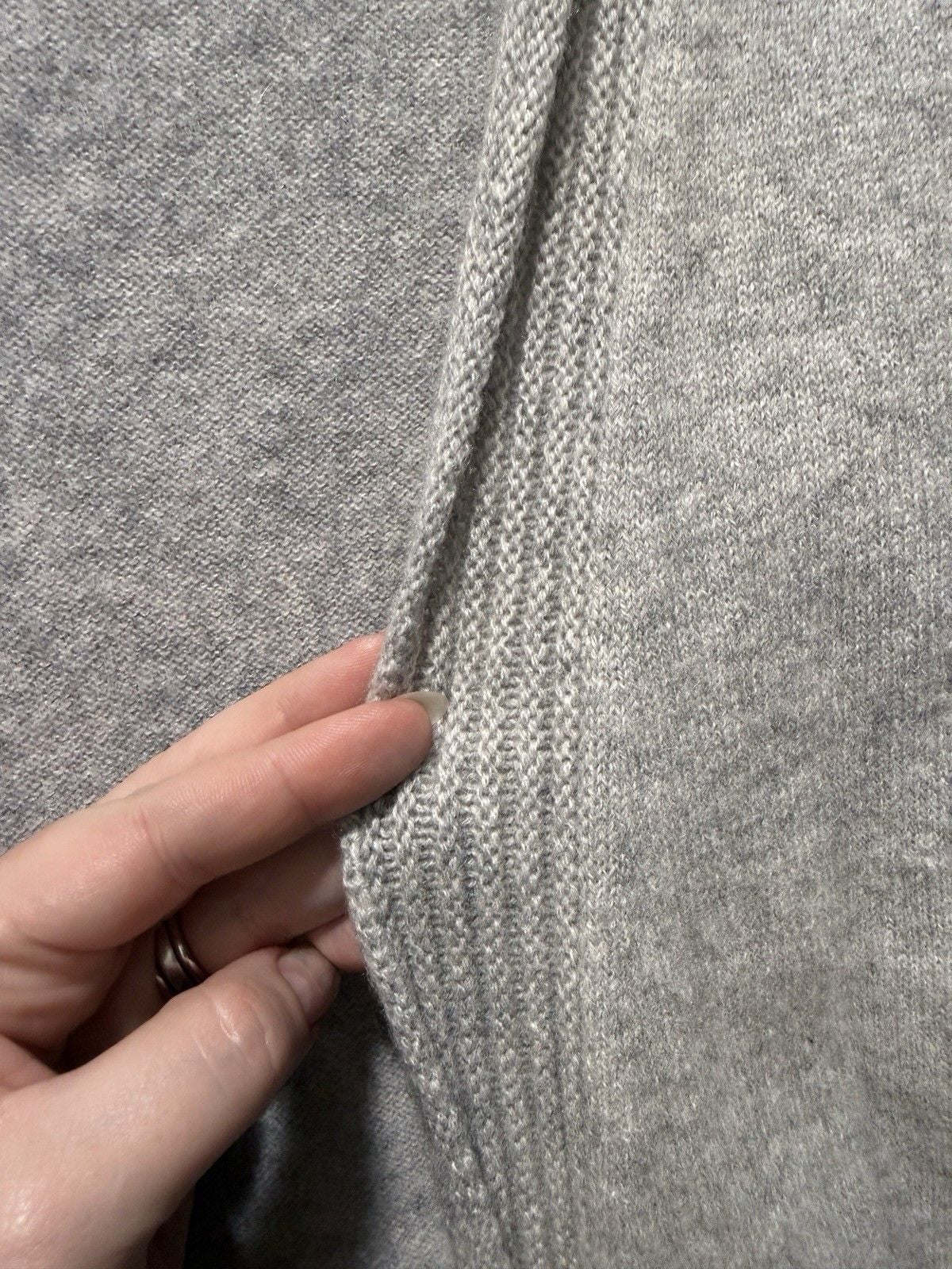 Charter Club 100% Cashmere Gray Open Front Ribbed Cardigan Luxury XL 6