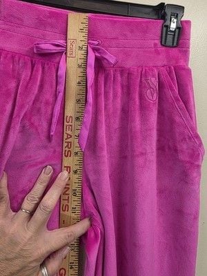 Victoria's Secret Women's Pink Velour Jogger Pants Drawstring Pockets Logo XS 8