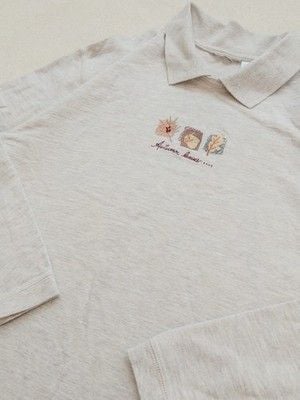 Vintage Fall Autumn Leaves Acorn Embroidery Mock Collar Sweatshirt Large Cotton 11