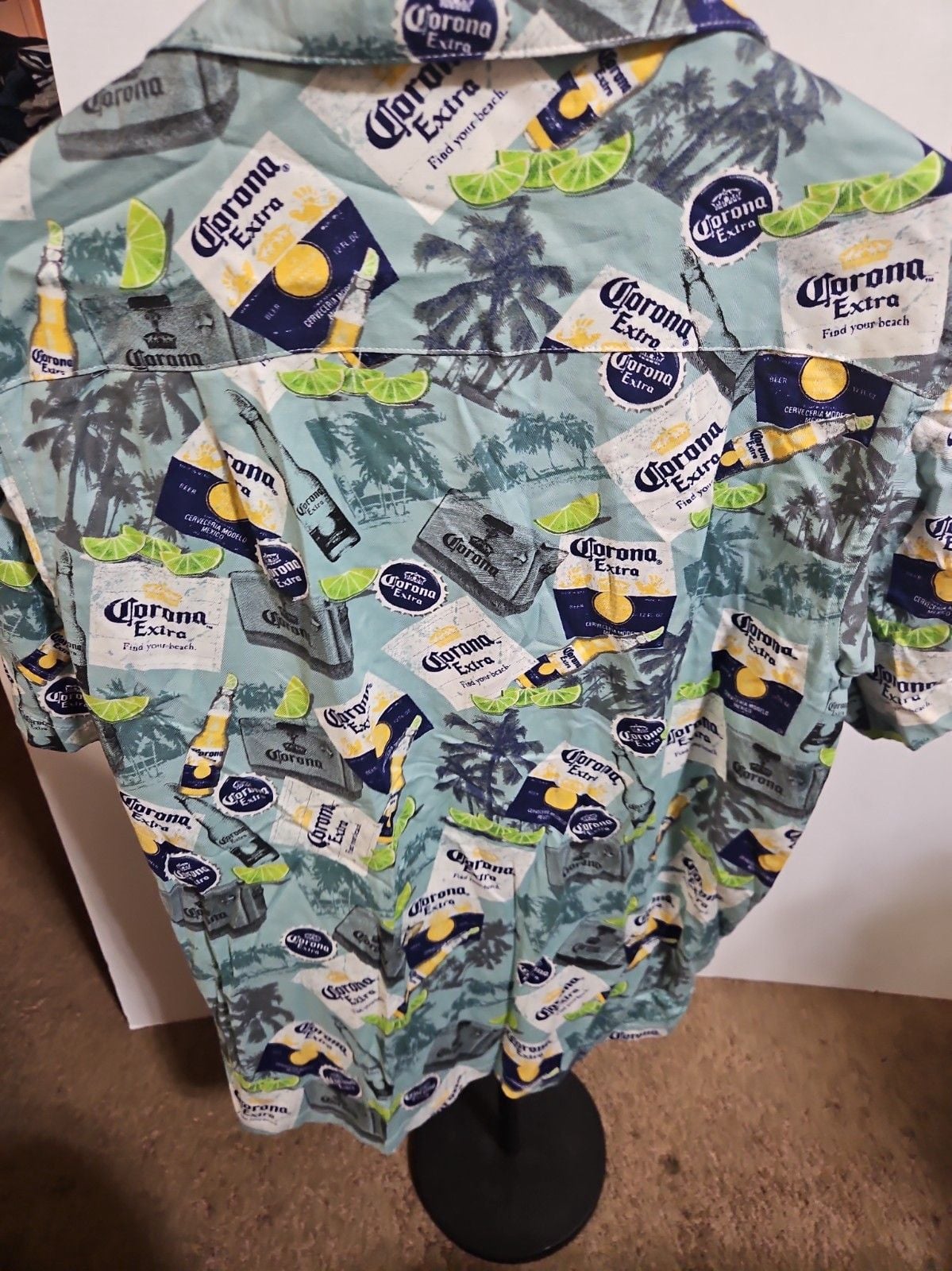 Newport Blue Corona Extra Hawaiin Button Up Shirt M 5