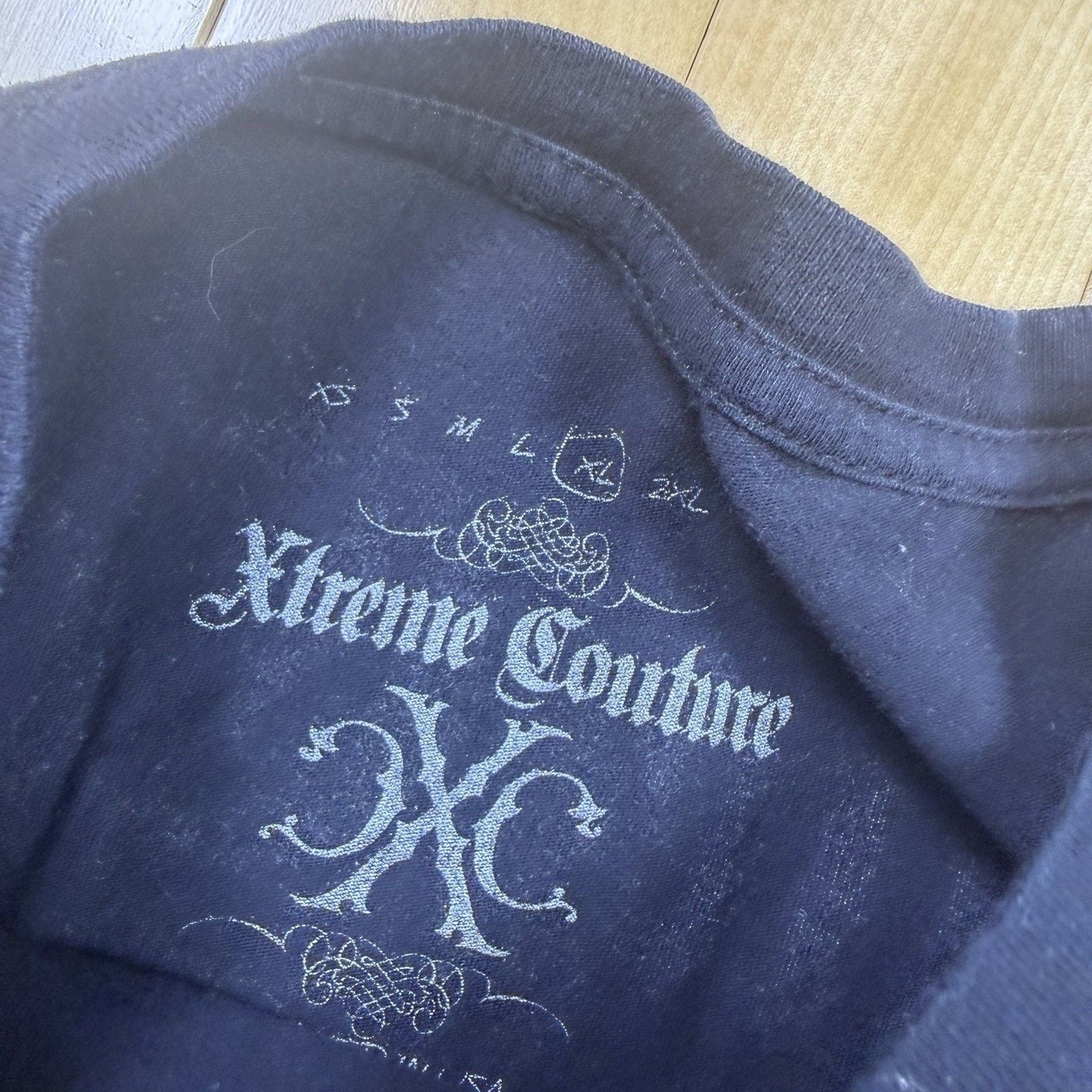 Xtreme Couture Affliction Shirt Mens 2XL Black Skull Cross Gothic MMA Y2K Tee 9