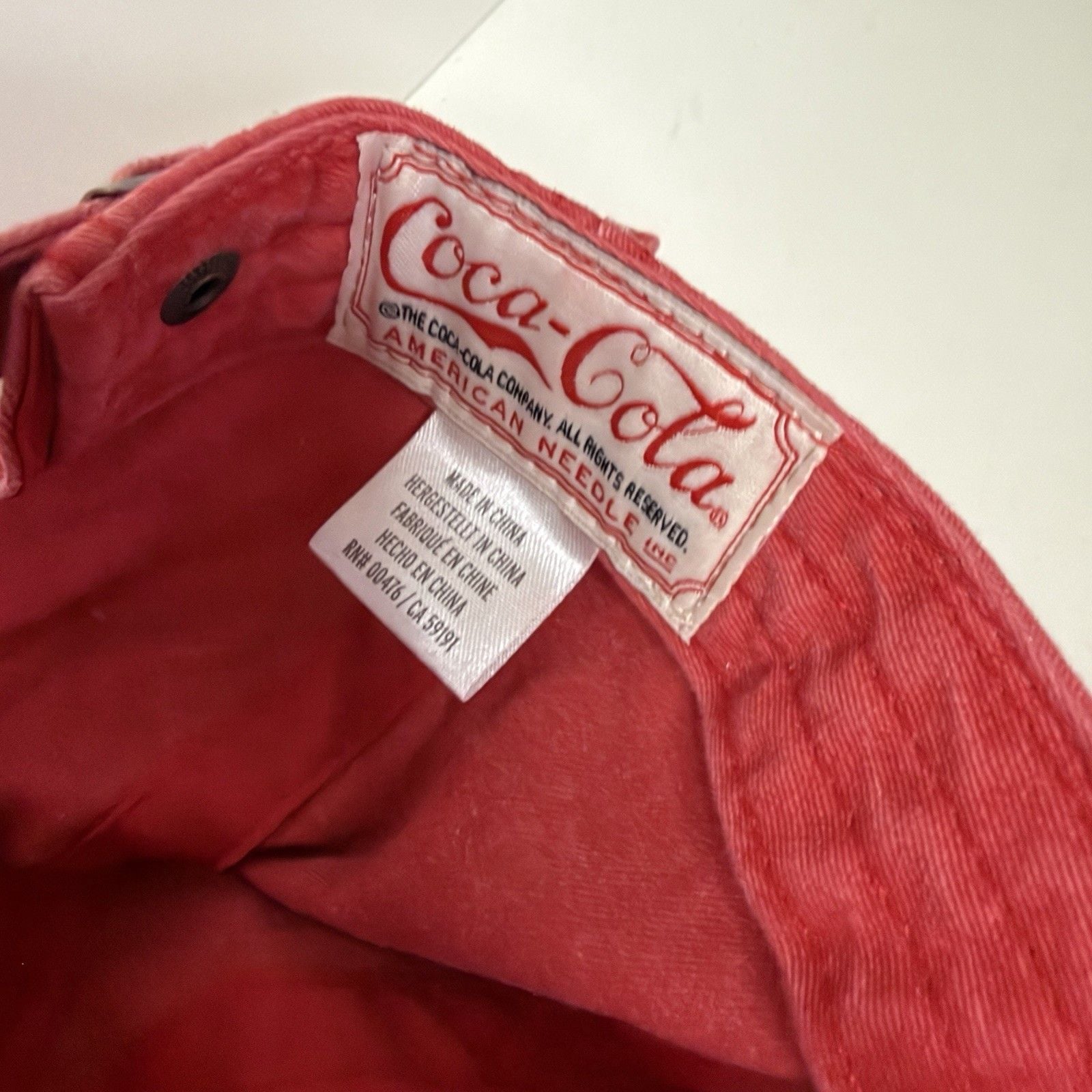 Coca Cola Cap Hat Red Canvas Adjustable Six Panel Vented American Needle 8