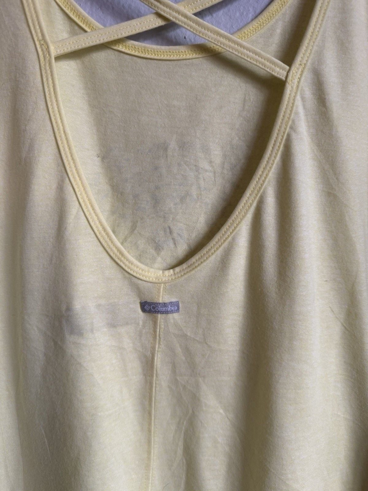 Columbia Women’s Strappy Back Scoop Neck Graphic Tank Top Yellow Size L 5