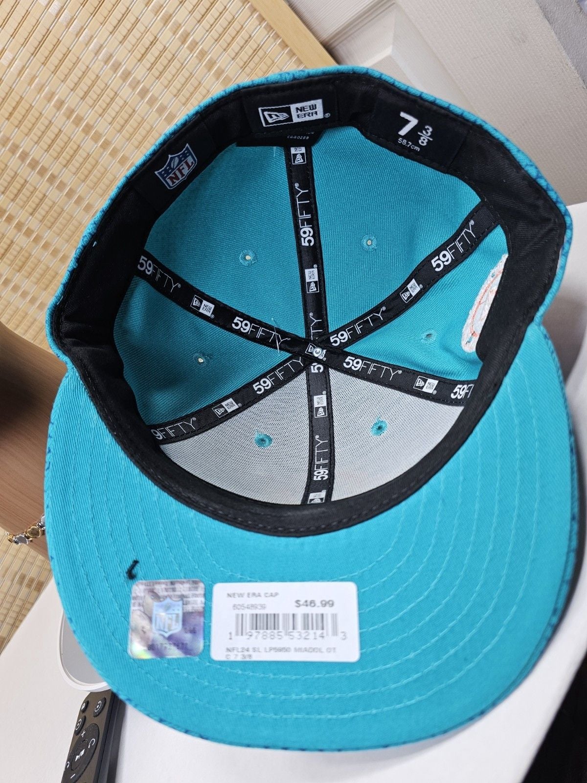 New Era Miami Dolphins 59FIFTY Fitted Hat Aqua Size 7 3/8 9