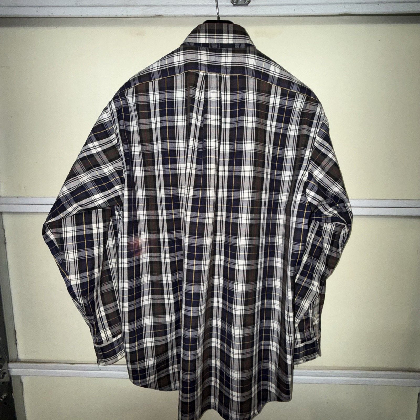 POLO RALPH LAUREN Shirt | Long Sleeve Blue RED YELLOW WHITE PL AID Stripe | L 12