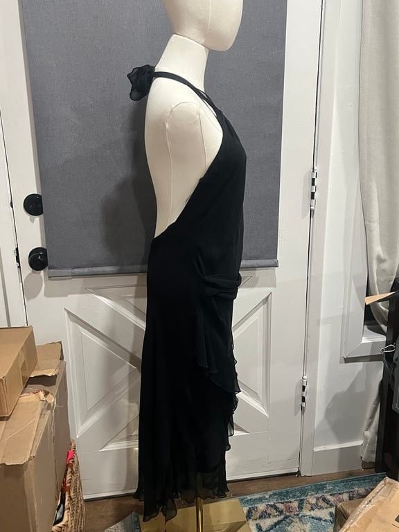 Black Halter Dress - Size Small 4