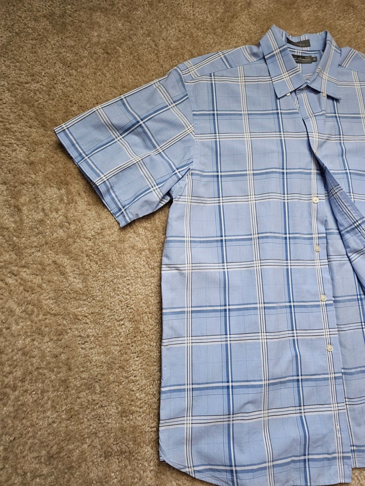Daniel Cremieux Signature Collection Men XL Blue Plaid Short Sleeve Button Down 3