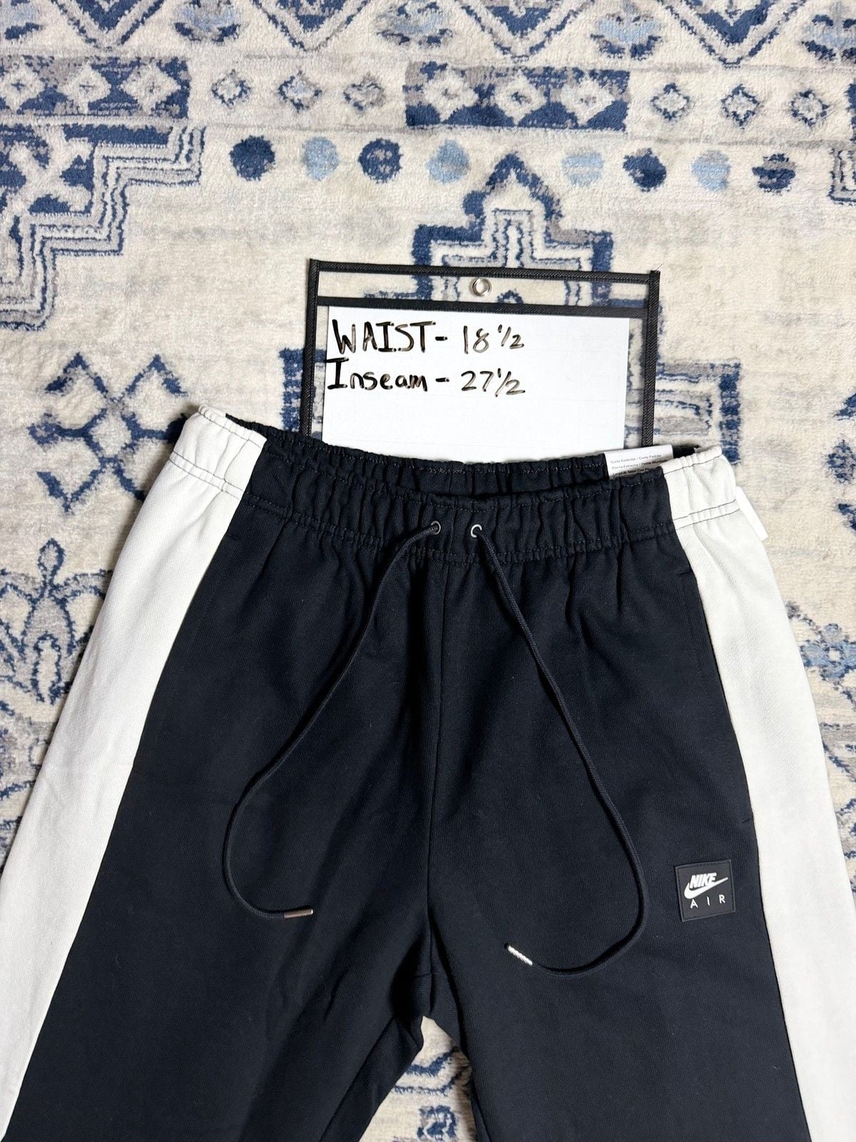 Nike Air Fleece Joggers Mens Medium Black White Cotton Polyester 3