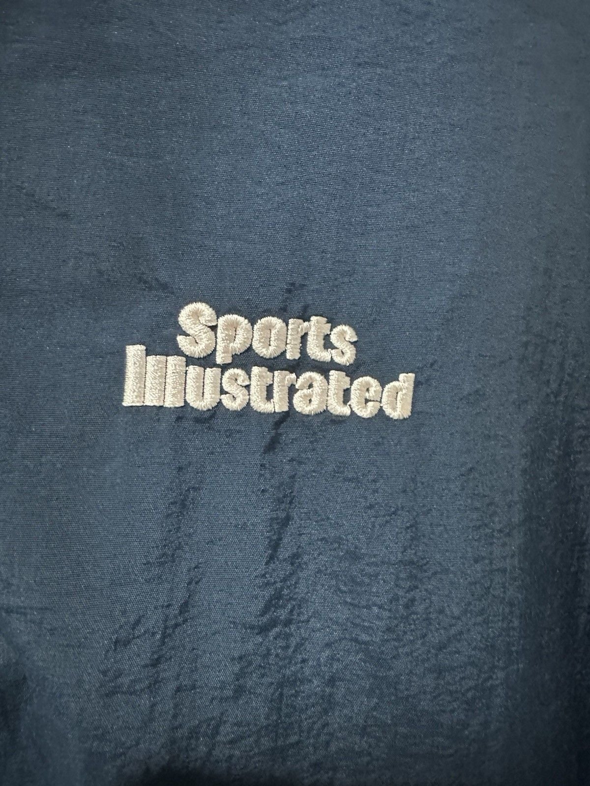 Sports Illustrated Men’s Vintage Jacket Navy tan original sz X large Embroidered 4