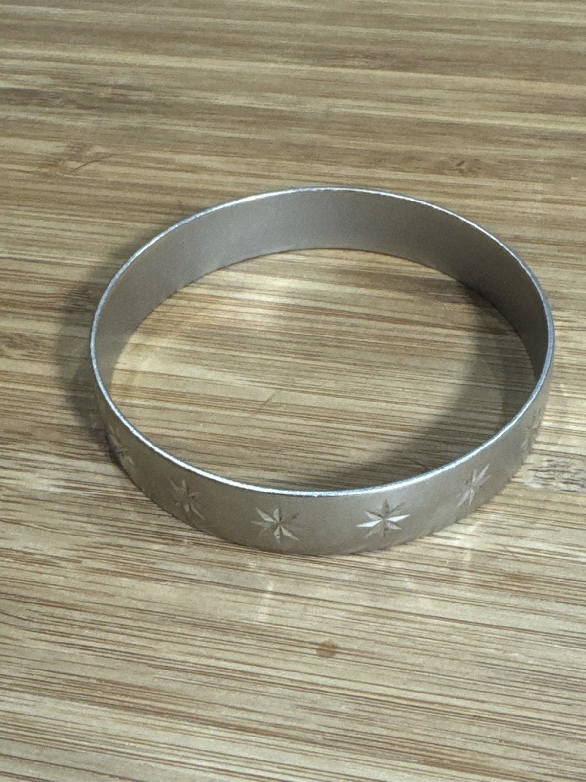 Wide Silver Tone Starburst Bangle Bracelet Atomic Celestial Wizard Halloween 5