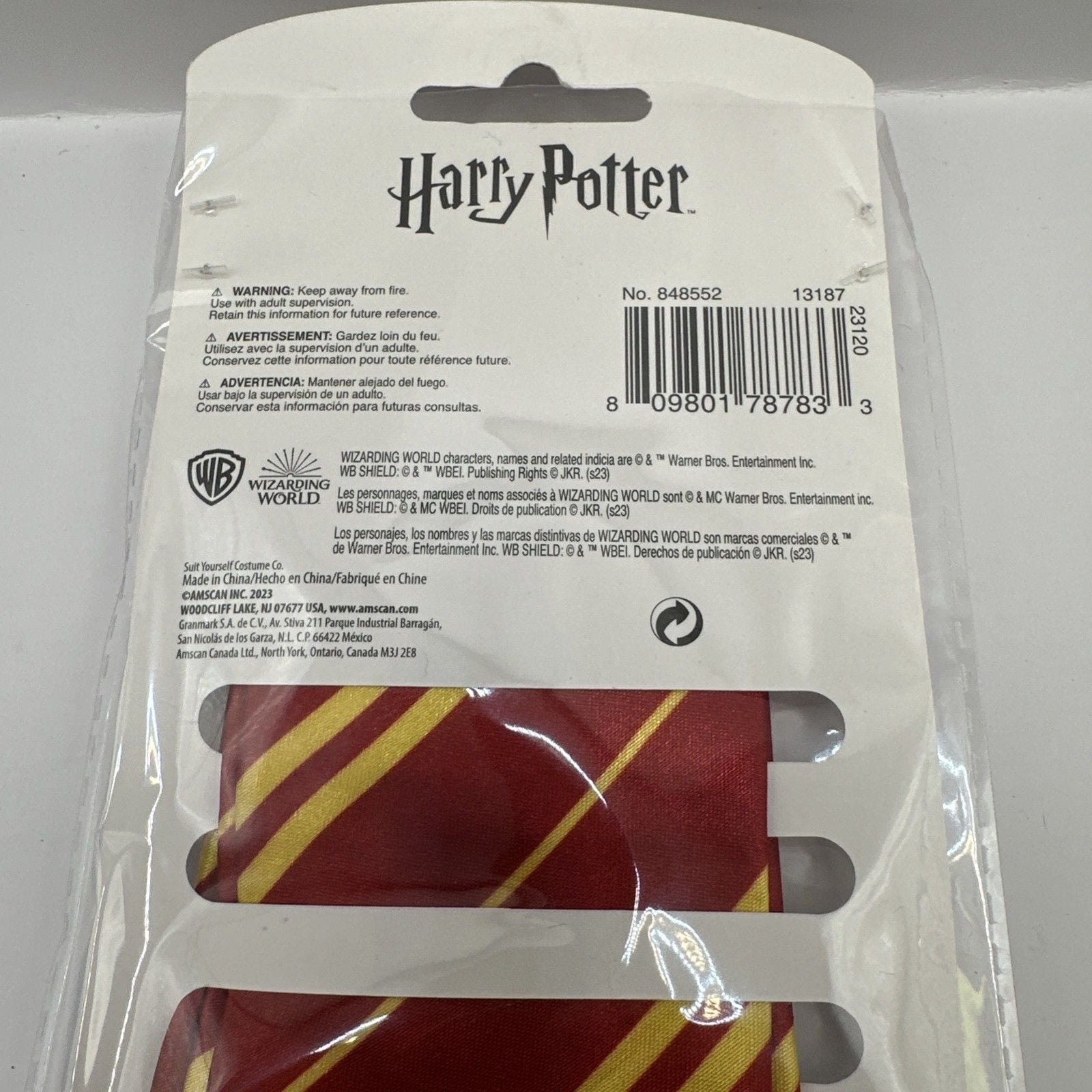 New Sealed Harry Potter Gryffindor Adult Costume Tie Cosplay 5