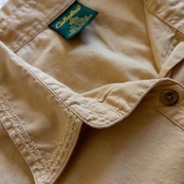 Vintage Cabela's Khaki Cotton Chore Shirt XL Tall Gorpcore Safari Work Top