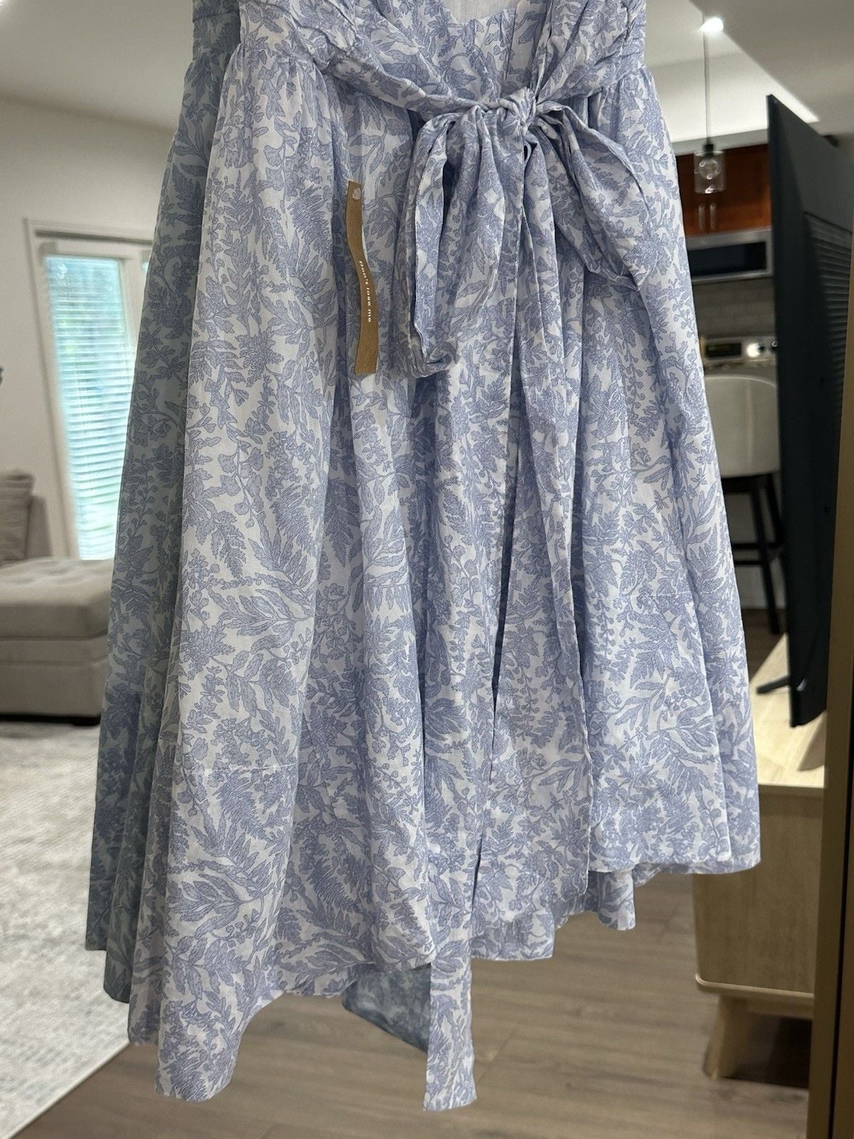 Kourt Floral Blue Dress Size M New 7