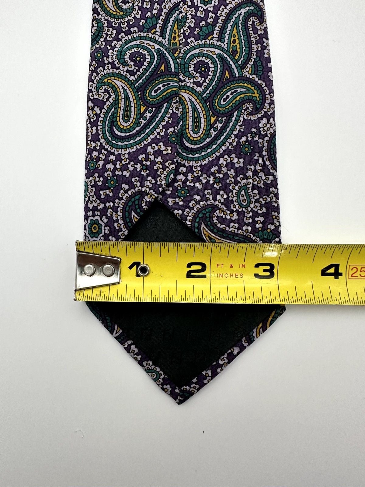 Fendi Men’s 100% Silk Tie Vintage Luxury Designer Paisley Pattern Made in Italy 3
