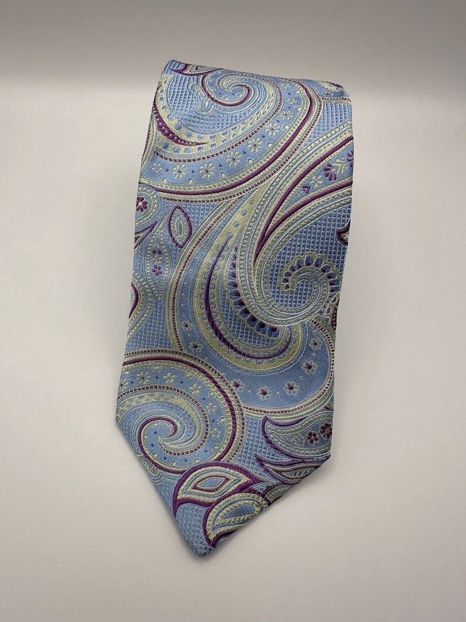 Ted Baker London Light Blue Paisley 100% Silk Neck Tie Designer Preppy USA 5