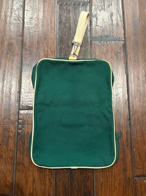 Vintage Hermès Eau de Cologne Green Canvas Promotional Toiletry Travel Pouch 8
