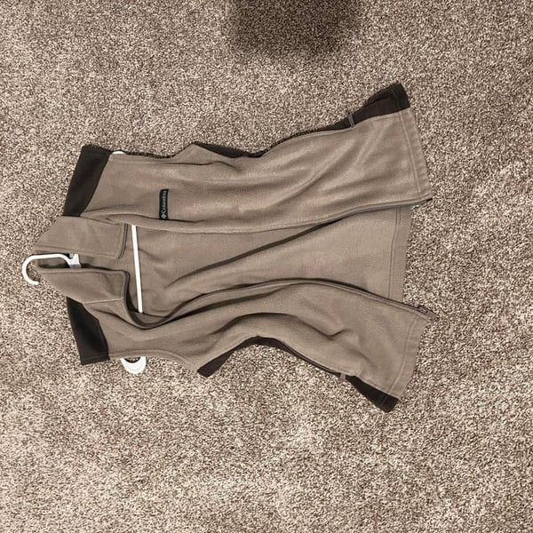 Tan and brown Columbia fleece vest