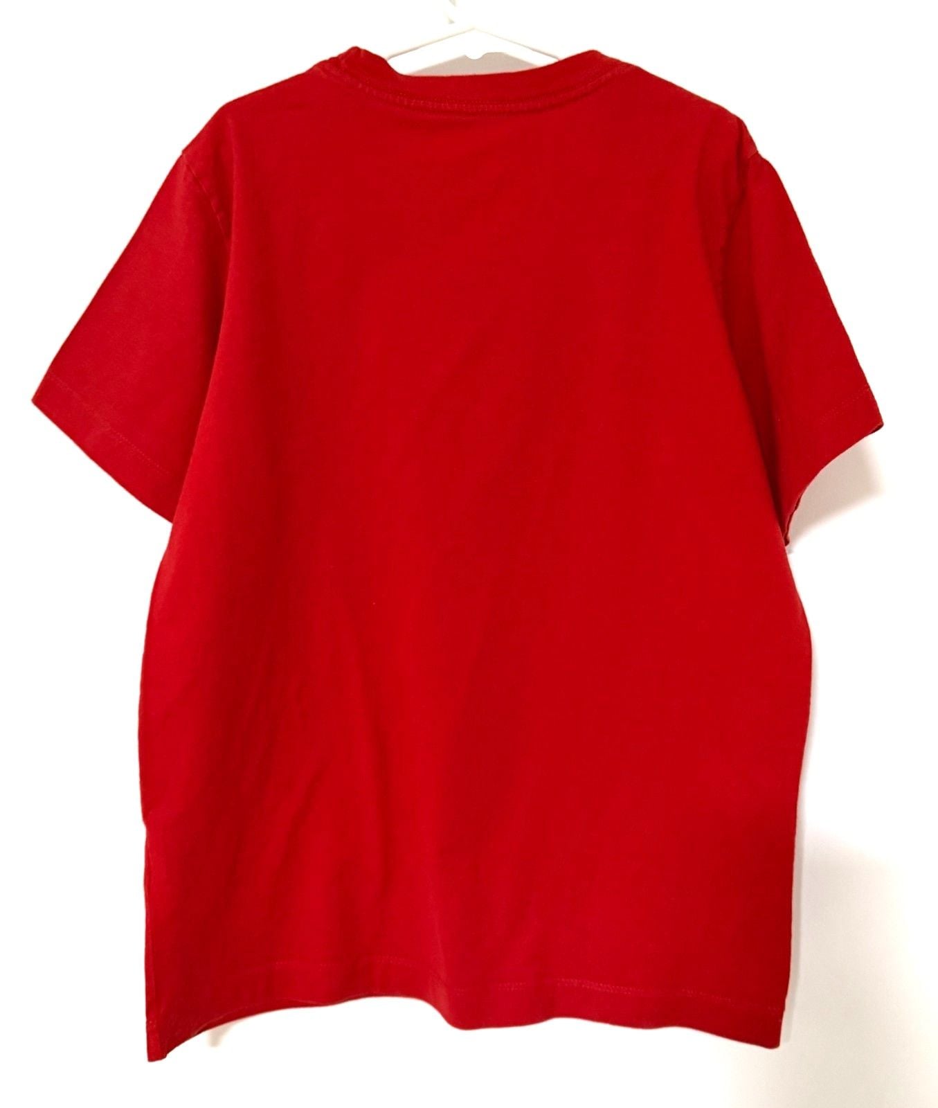 Nike Boys T-Shirt Size M 10-12 Red Big Logo Swoosh Short Sleeve Cotton 5